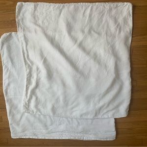 Matteo Los Angeles pair of (2) white linen euro shams